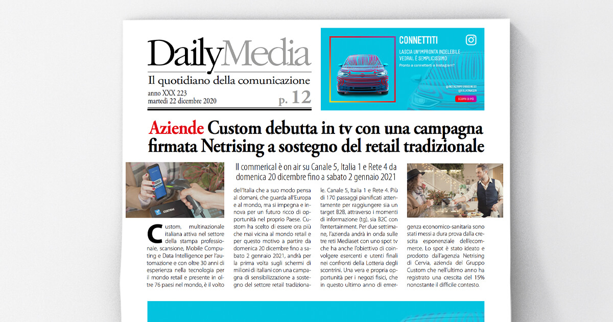 thumb_DailyMedia - Custom debutta in tv con una campagna firmata Netrising a sostegno del retail tradizionale