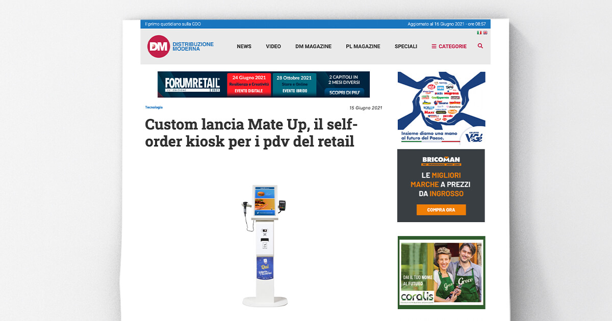 thumb_Distribuzione Moderna - ​Custom lancia Mate Up, il self-order kiosk per i pdv del retail
