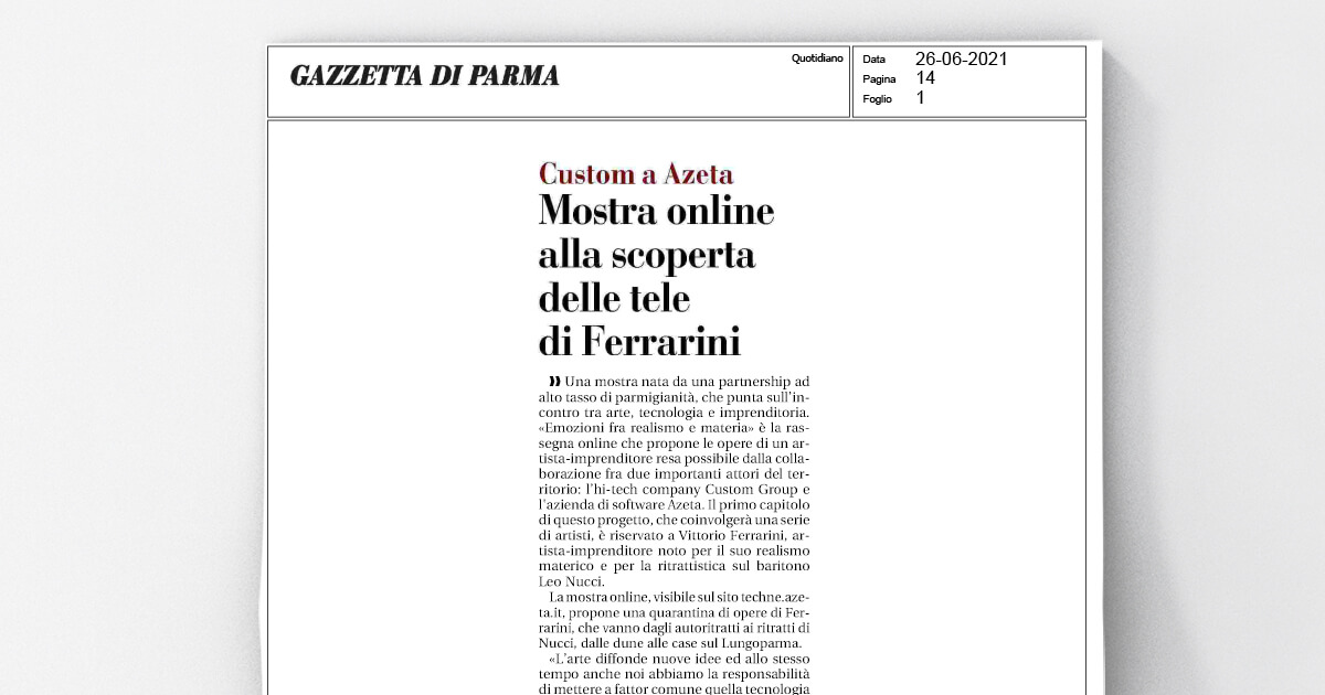 thumb_Gazzetta di Parma - Custom a Azeta: mostra online alla scoperta delle tele di Ferrarini