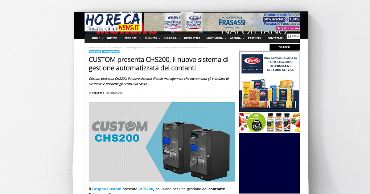 thumb_Horeca News - CUSTOM presenta CHS200, il nuovo sistema di gestione automatizzata dei contanti