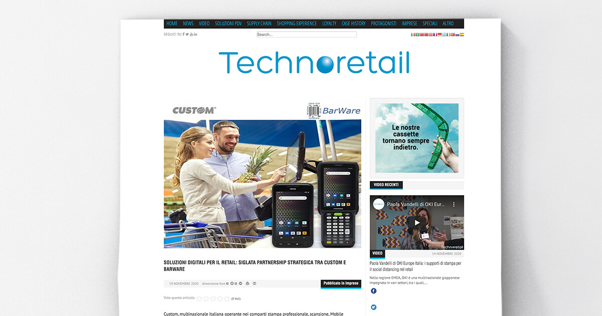 thumb_Technoretail - Soluzioni digitali per il Retail: siglata partnership strategica tra Custom e Barware