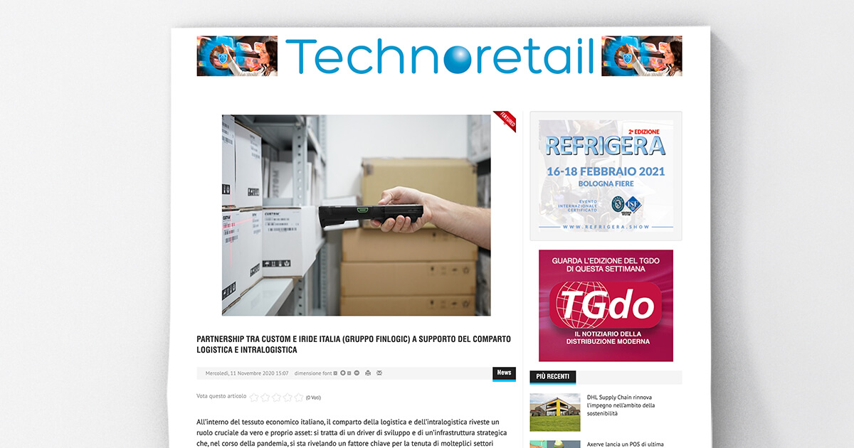 thumb_Technoretail - Partnership tra Custom e Iride Italia (Gruppo Finlogic) a supporto del comparto logistica e intralogistica