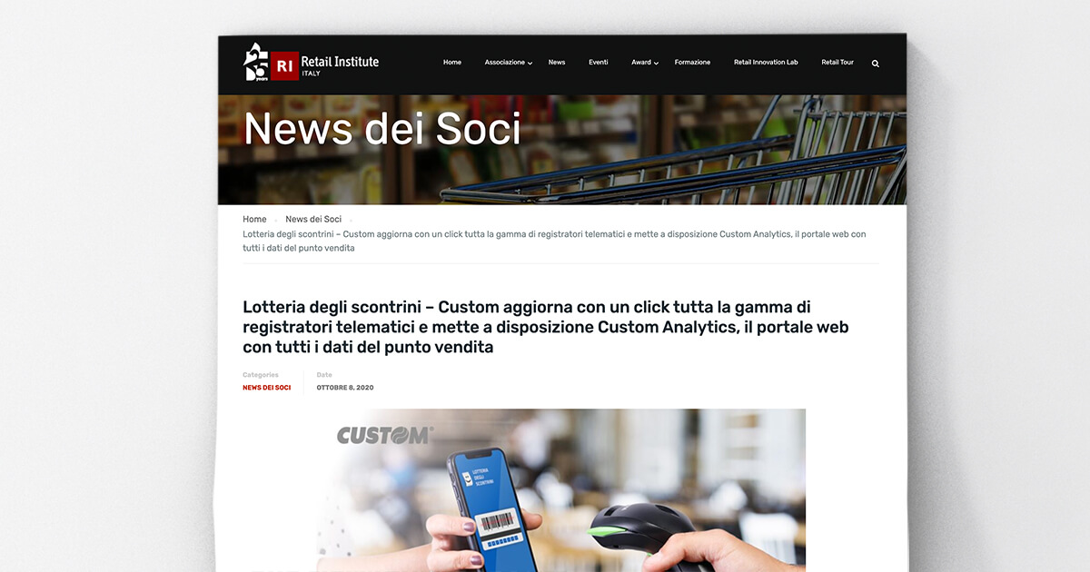 thumb_Retail Institute - Lotteria degli scontrini: Custom aggiorna con un click tutta la gamma di registratori telematici e mette a disposizione Custom Analytics