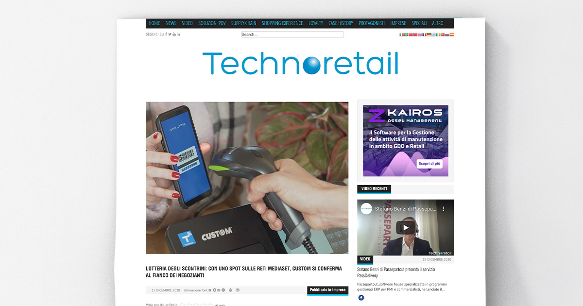 thumb_Technoretail - Lotteria degli Scontrini: con uno spot sulle reti Mediaset, Custom si conferma al fianco dei negozianti