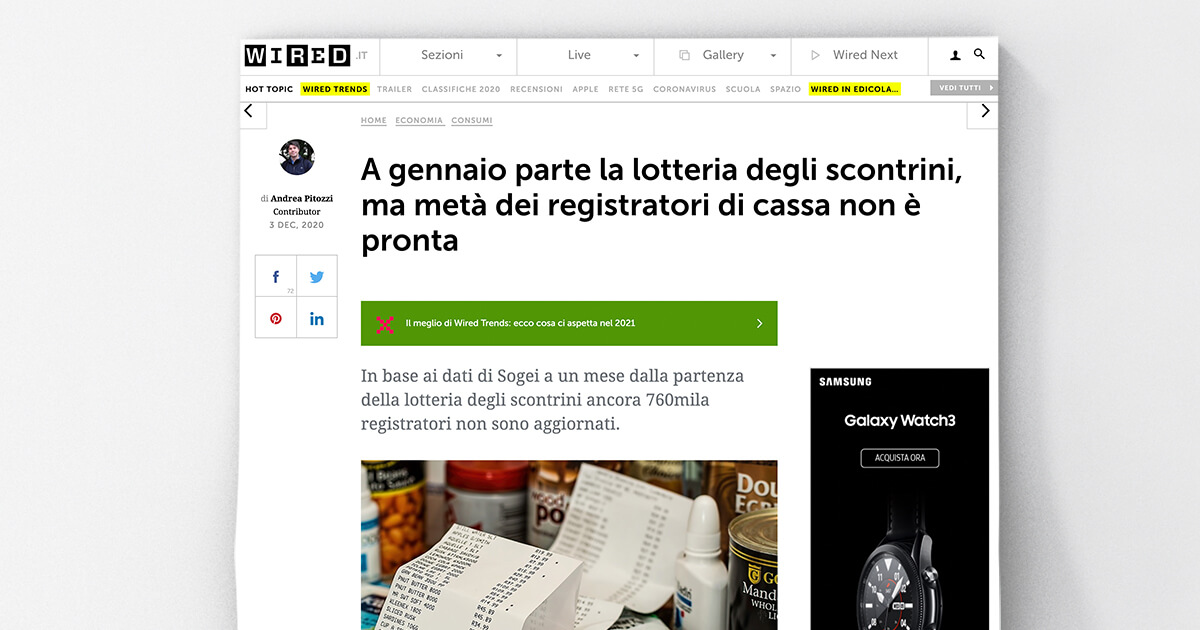 thumb_Wired - A gennaio parte la lotteria degli scontrini, ma metà dei registratori di cassa non è pronta