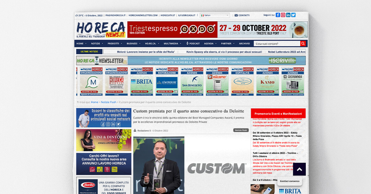 thumb_Horeca News - Custom premiata per il quarto anno consecutivo da Deloitte