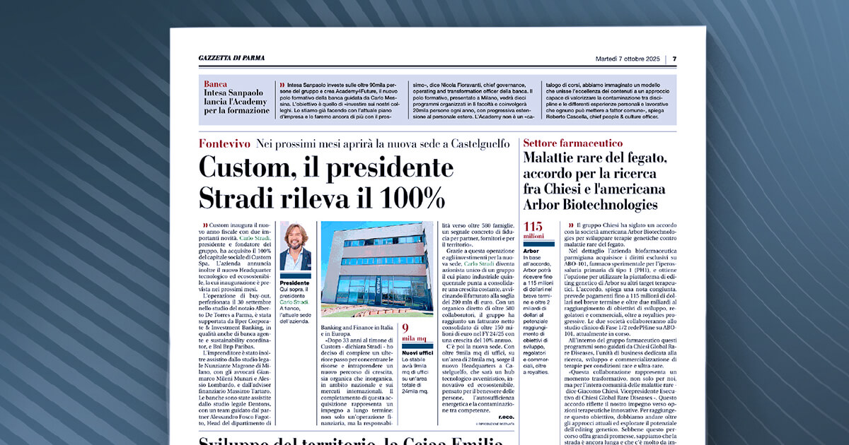 thumb_Gazzetta di Parma - Custom, il presidente Stradi rileva il 100%